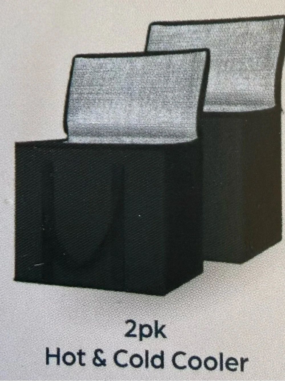 Housecalls Charcoal Grey Insulated Shopping Tote Bag 6 Gallon 16X12X7 Set Of 2